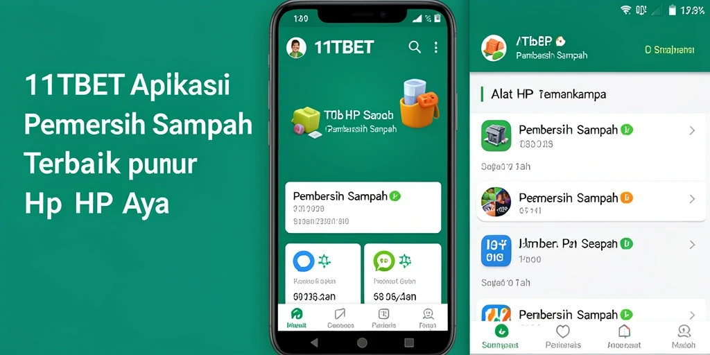 Tampilan antarmuka aplikasi Pembersih Sampah 11TBET yang intuitif dan modern.