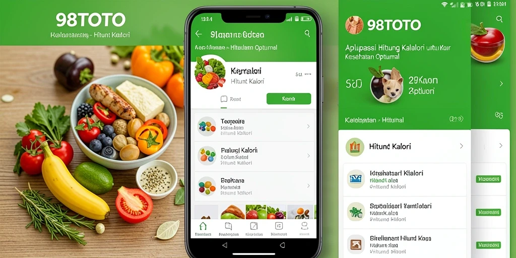 Screenshot antarmuka aplikasi Hitung Kalori 98TOTO yang menarik.