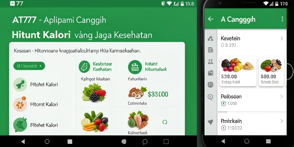 Antarmuka AT777 menampilkan berbagai fungsi untuk Hitung Kalori dengan jelas.