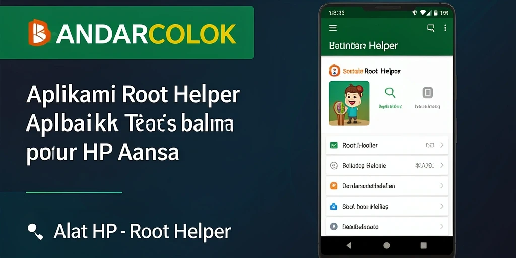 Tampilan antarmuka aplikasi ROOT HELPER BANDARCOLOK yang sederhana.