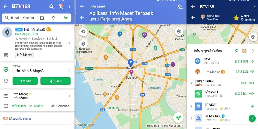 Tampilan aplikasi BTV168 dengan informasi kemacetan terkini.