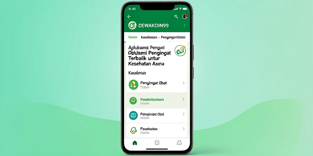 Tampilan antarmuka DEWAKOIN99 memudahkan pengingat obat harian.