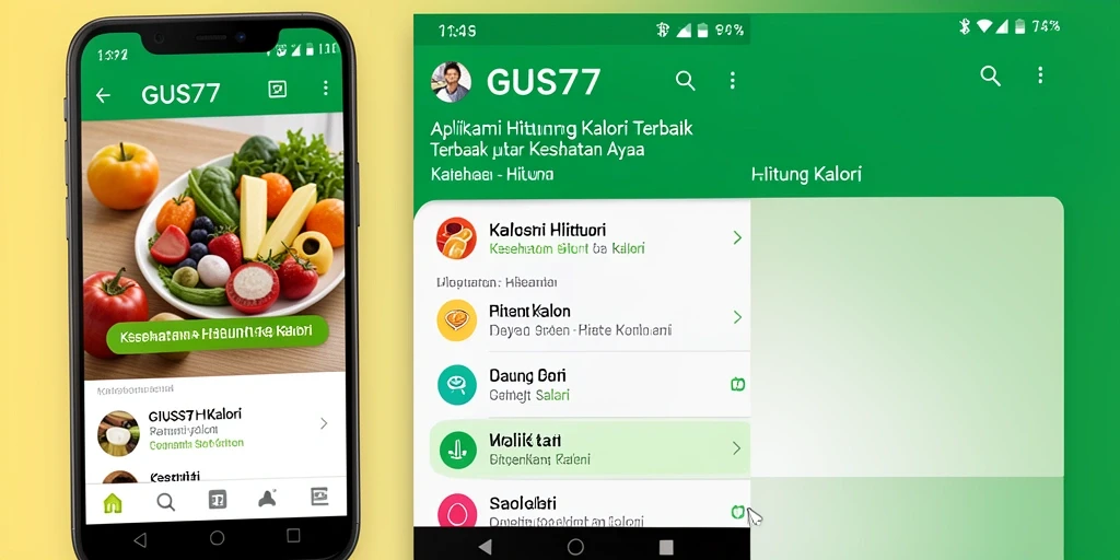 Tampilan antarmuka GUS77 untuk menghitung kalori secara efisien.
