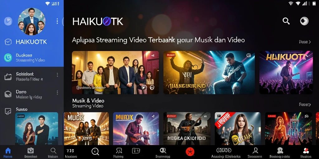 Tampilan antarmuka HAIKUOTK yang menawan untuk streaming video.