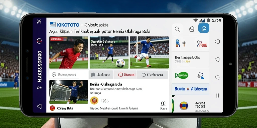 Antarmuka KIKOTOTO yang menampilkan berita terkini tentang olahraga bola.