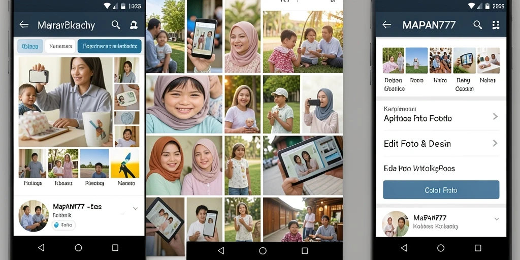 Antarmuka MAPAN777 untuk membuat kolase foto yang kreatif dan menarik.