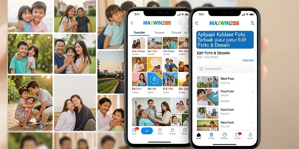 Tampilan antarmuka kolase foto dari aplikasi MAXWIN288 yang menarik.