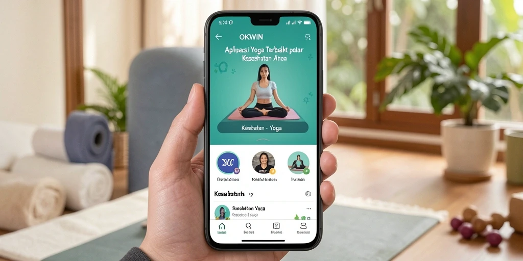 Antarmuka aplikasi OKWIN yang intuitif dan menarik untuk latihan yoga.