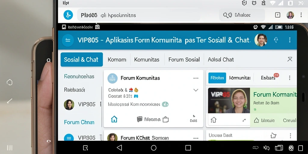 Tampilan antarmuka aplikasi Forum Komunitas VIP805 yang interaktif.